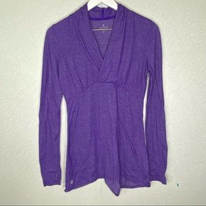 Athleta Krishna V-Neck Tunic‎ Purple Heather Long Sleeve Thumb Holes Size Small